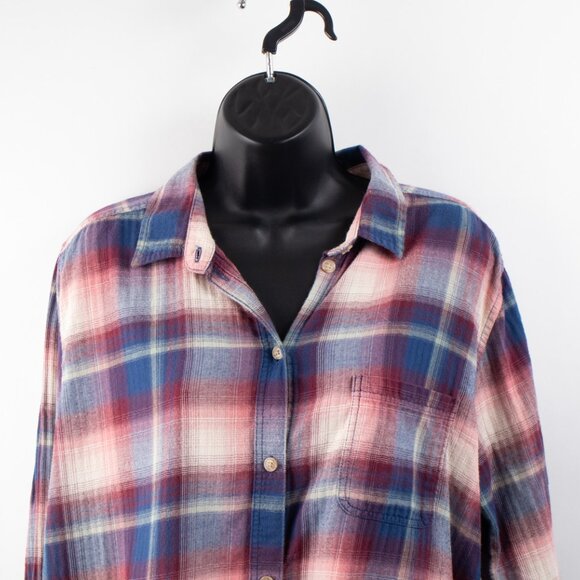 American Eagle Outfitters Boyfriend Fit Womena's XL Slim Fit Long Sleeve Plaid - Picture 3 of 9